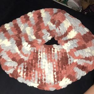 Fuzzy hand made infinity scarf